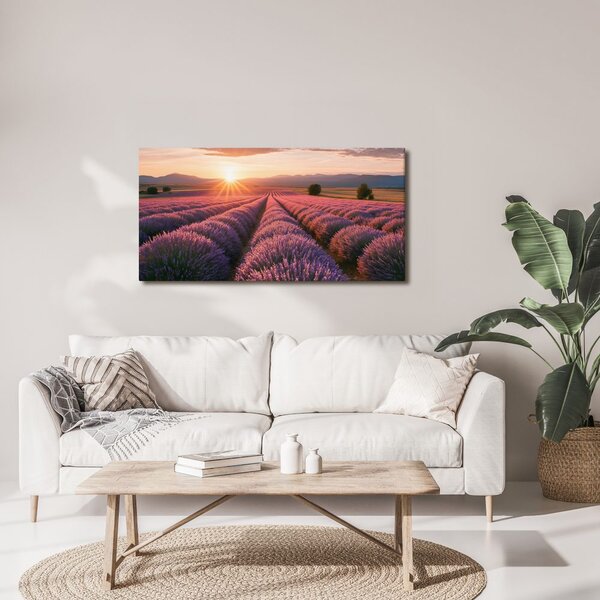 Quadro su tela – Lavanda viola nel paesaggio