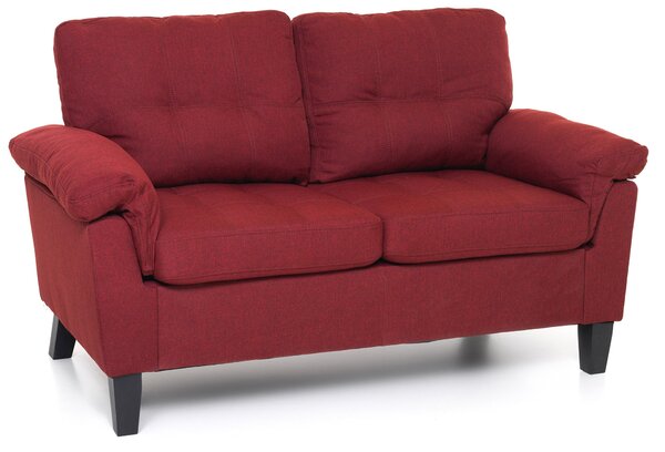 Divano 2 Posti 145x78x95 cm in Tessuto Rosso