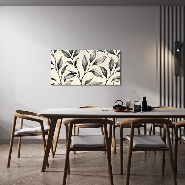 Quadro su tela – Eleganti foglie botaniche su beige