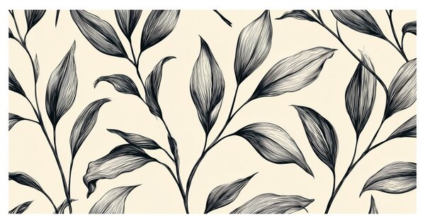 Quadro su tela – Eleganti foglie botaniche su beige