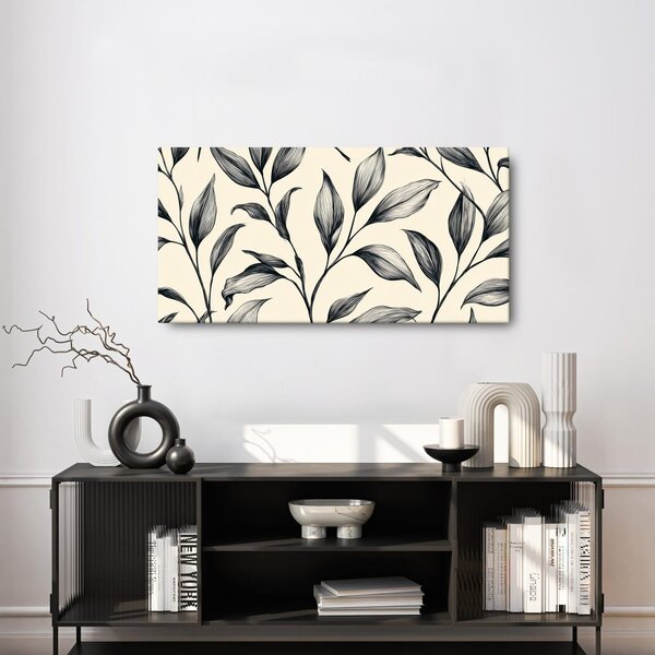 Quadro su tela – Eleganti foglie botaniche su beige
