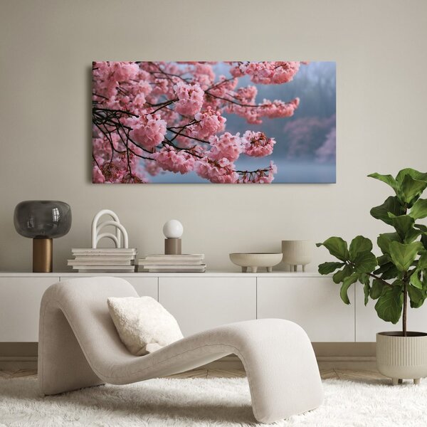 Quadro su tela – Sakura in fiore sull’acqua calma