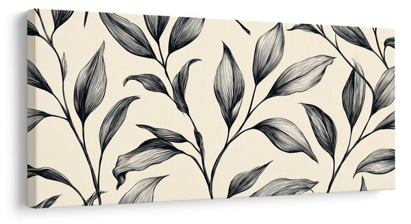 Quadro su tela – Eleganti foglie botaniche su beige