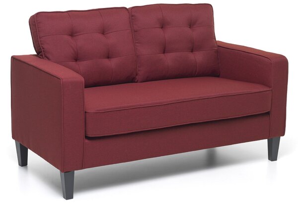 Divano 2 Posti 145x78x95 cm in Tessuto Rosso