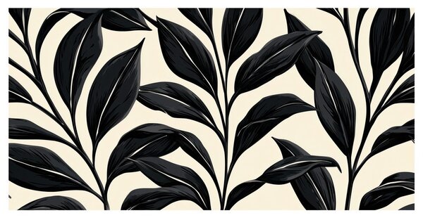 Quadro su tela – Foglie botaniche minimaliste a contrasto