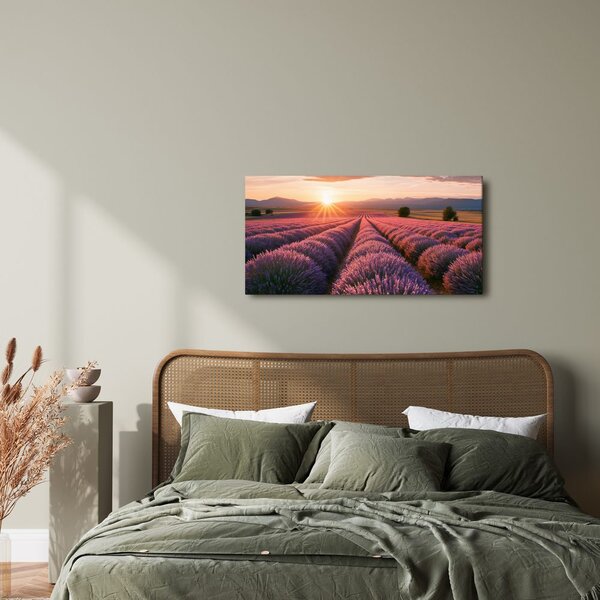 Quadro su tela – Lavanda viola nel paesaggio