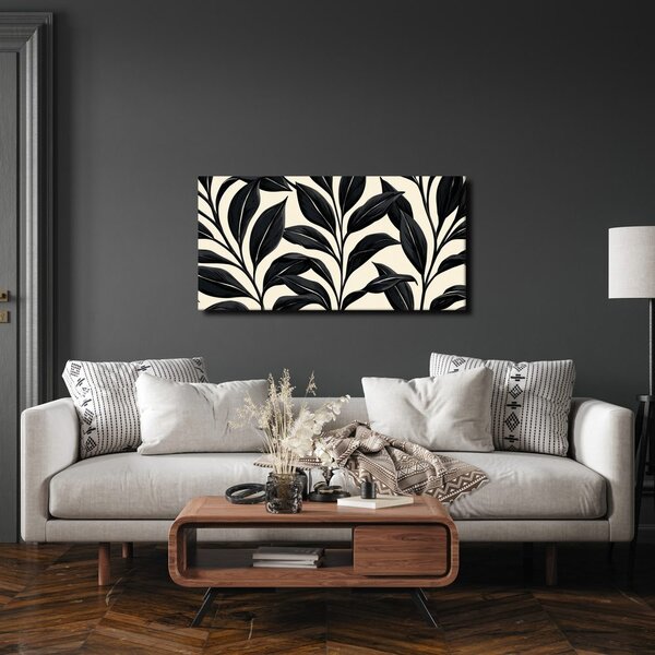 Quadro su tela – Foglie botaniche minimaliste a contrasto