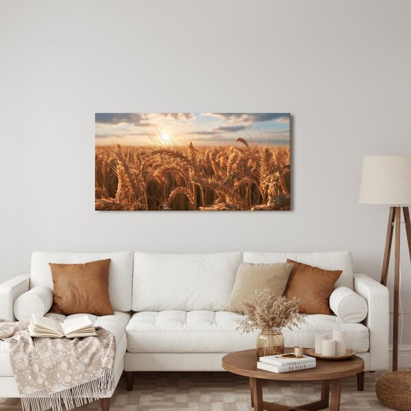 Quadro su tela – Campo estivo sotto il cielo serale