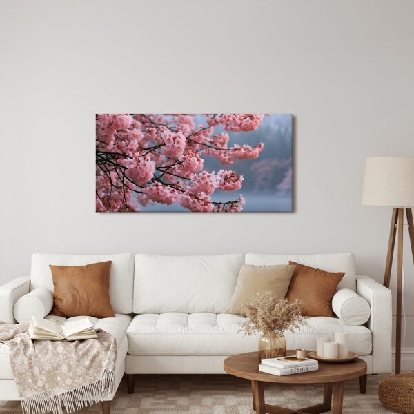 Quadro su tela – Sakura in fiore sull’acqua calma