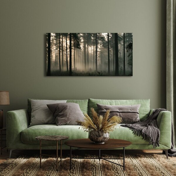 Quadro su tela – Luce mattutina silenziosa nel bosco