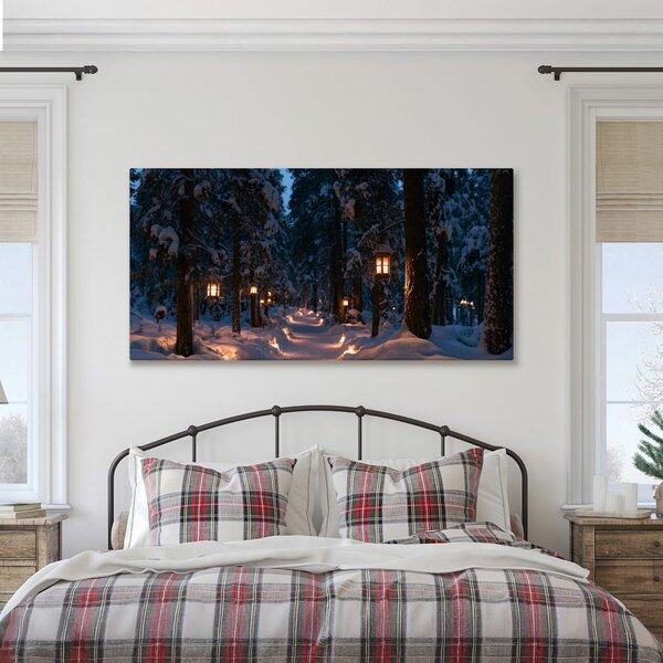 Quadro su tela – Sentiero invernale nel bosco incantato