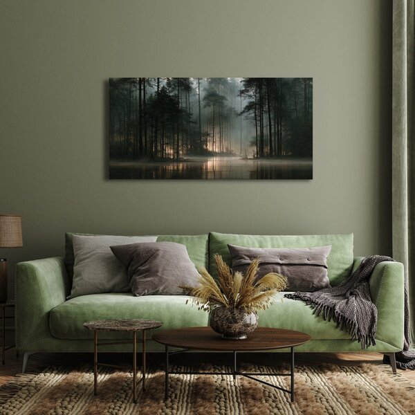 Quadro su tela – Nebbia mattutina nel bosco