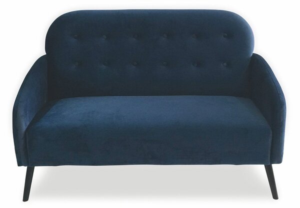 Divano 136x70x90 cm in Legno e Tessuto Effetto Velluto Blu