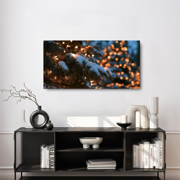Quadro su tela – Luci natalizie sulla neve