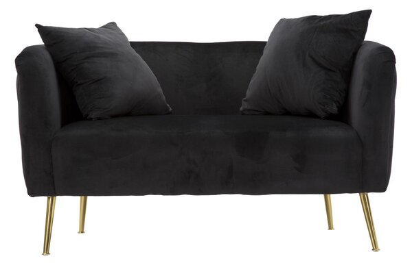 Divanetto Bucarest Nero 127x74x71 cm Legno e Spugna e Tessuto e Metallo Nero