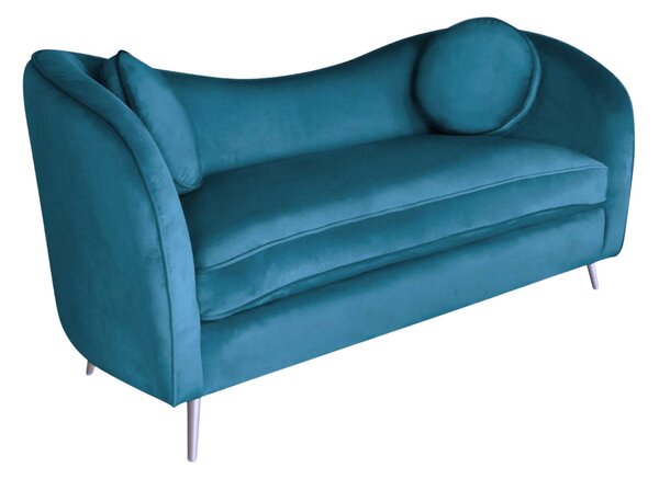 Divano 2 Posti 130x78x65 cm in Velluto Ottanio