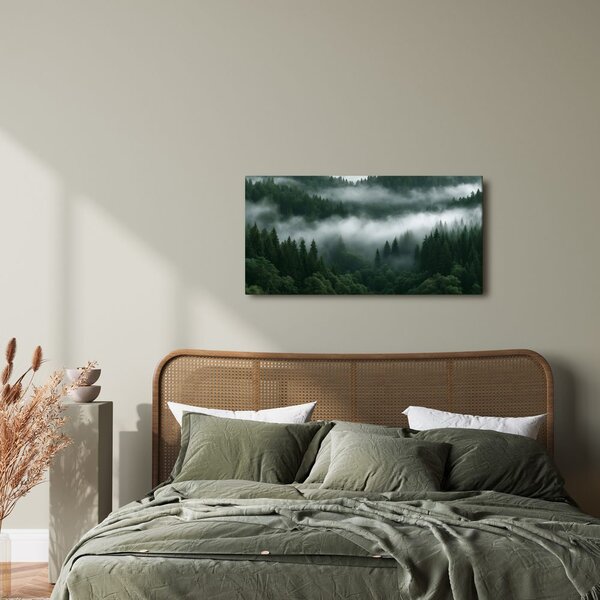 Quadro su tela – Valle verde avvolta nella nebbia