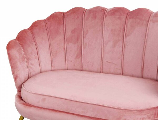 Divano 2 Posti 128x85 cm in Velluto Magenta