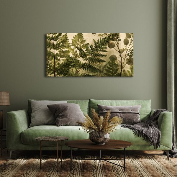 Quadro su tela – Composizione vintage di foglie boschive