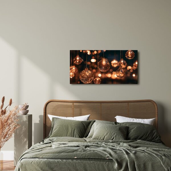 Quadro su tela – Lampade di vetro dal bagliore dorato