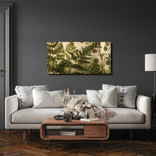 Quadro su tela – Composizione vintage di foglie boschive