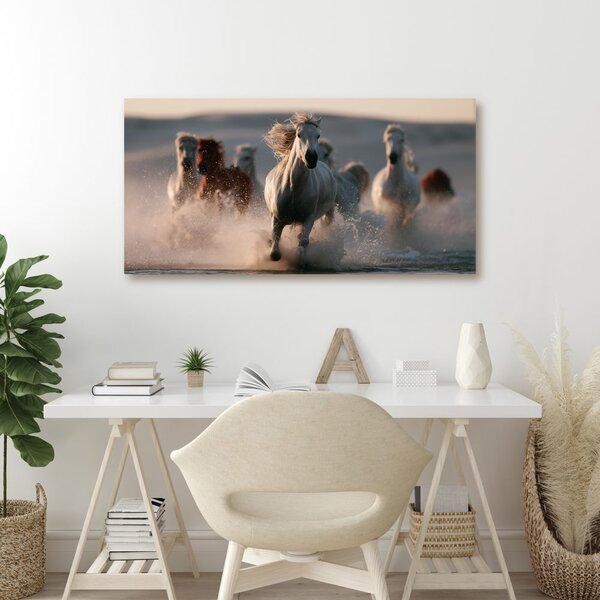 Quadro su tela – Branco di cavalli al galoppo