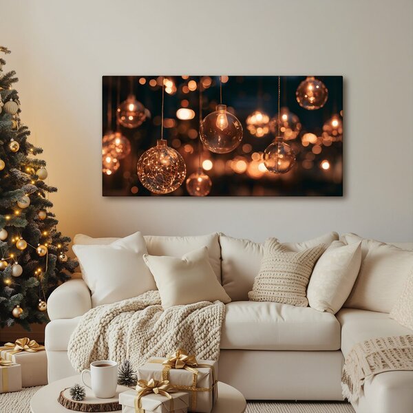 Quadro su tela – Lampade di vetro dal bagliore dorato