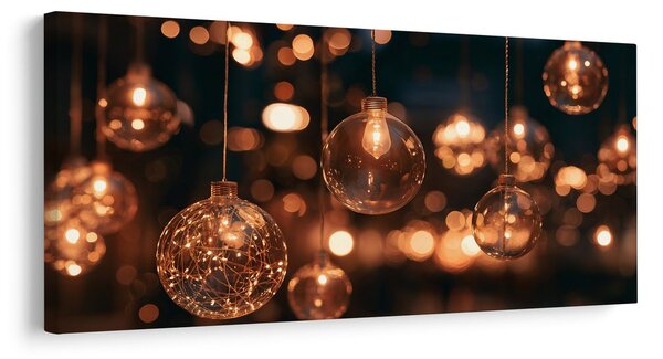 Quadro su tela – Lampade di vetro dal bagliore dorato