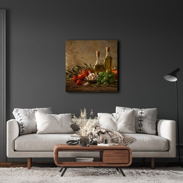 Quadro su tela – Natura morta da cucina con aglio