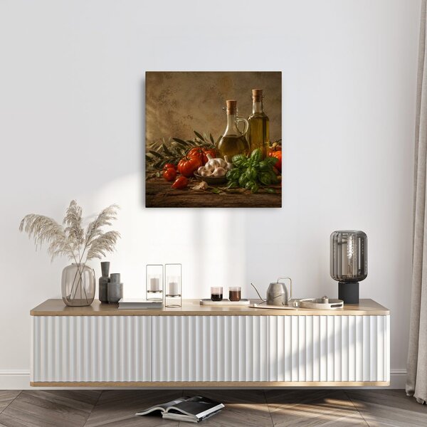 Quadro su tela – Natura morta da cucina con aglio