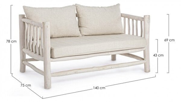 Divano con Cuscini Sahel con Cuscino in Teak