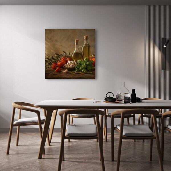Quadro su tela – Natura morta da cucina con aglio