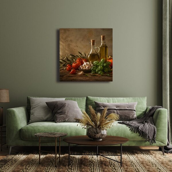 Quadro su tela – Natura morta da cucina con aglio