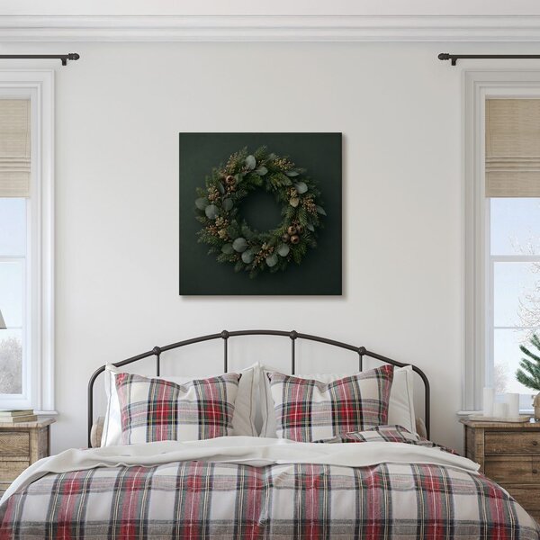 Quadro su tela – Ghirlanda dell’Avvento verde naturale