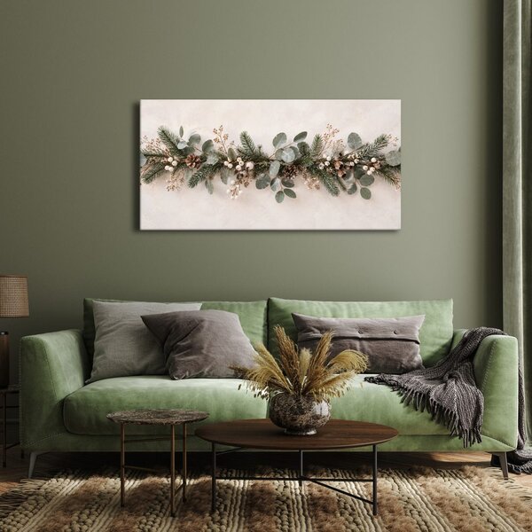Quadro su tela – Ramoscello natalizio naturale con bacche