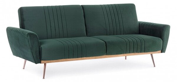 Divano Letto Johnny Velluto Verde Scuro in Velluto