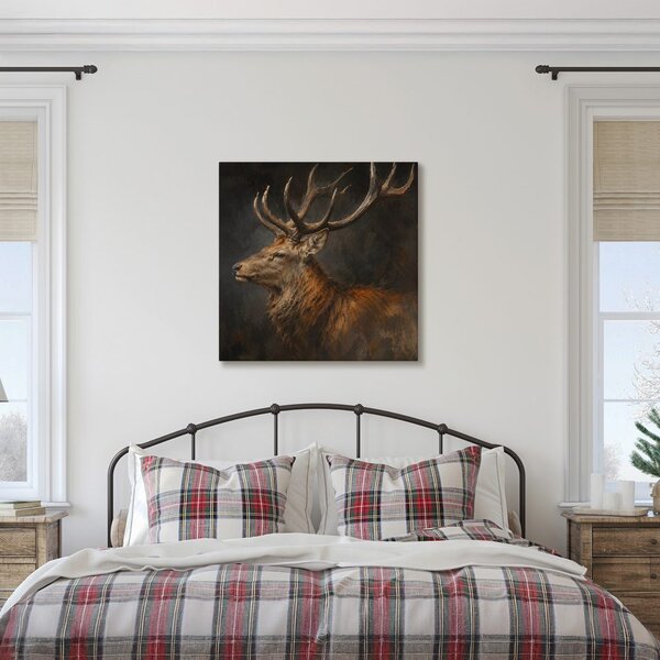 Quadro su tela – Fiero cervo nel chiaroscuro