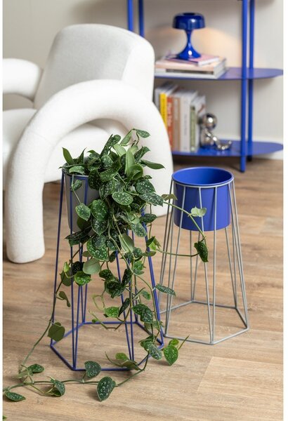 Scaffale blu in metallo 90x82x28 cm Cool Retro – Leitmotiv