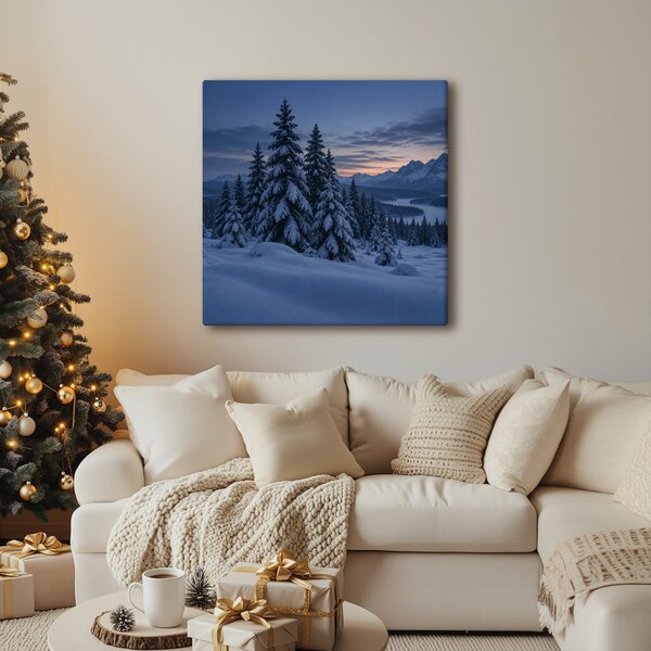 Quadro su tela – Silenzioso panorama innevato di montagna