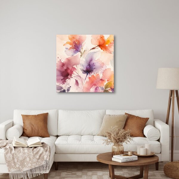 Quadro su tela – Delicati fiori ad acquerello