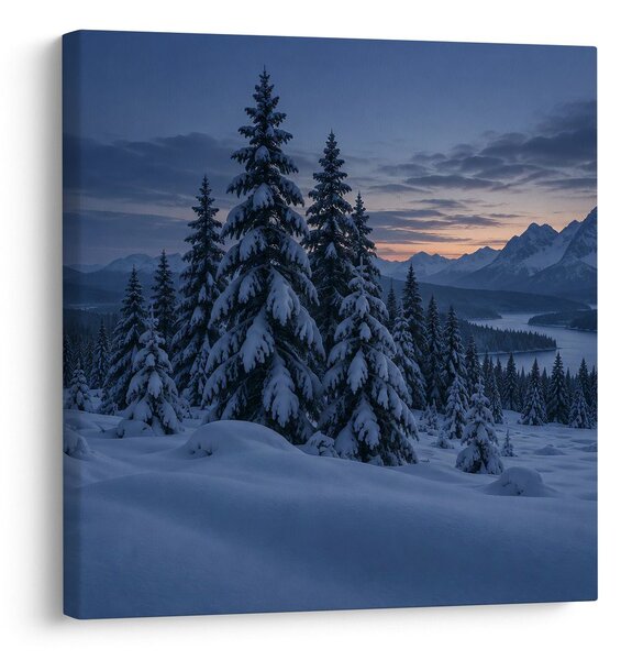 Quadro su tela – Silenzioso panorama innevato di montagna