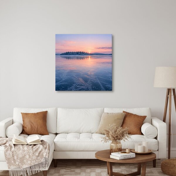 Quadro su tela – Mattino gelido sul lago ghiacciato
