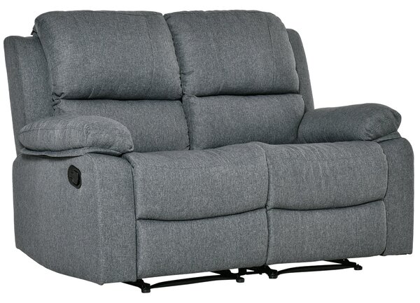 Divano 2 Posti 141,5x95x94,5 cm in Tessuto Grigio