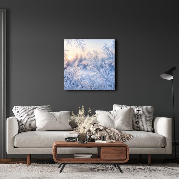 Quadro su tela – Brina delicata nella luce blu