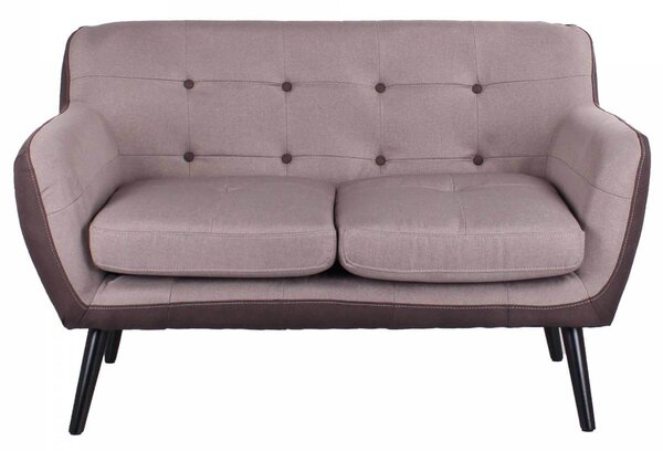 Divano 2 Posti 130x80x68 cm in Tessuto Tortora