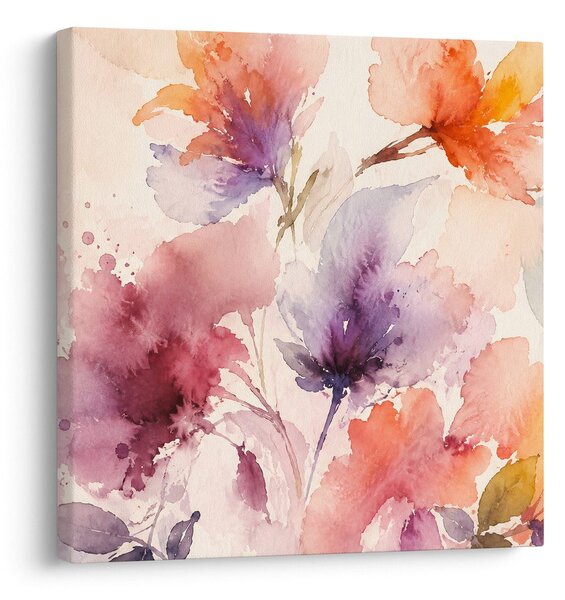 Quadro su tela – Delicati fiori ad acquerello