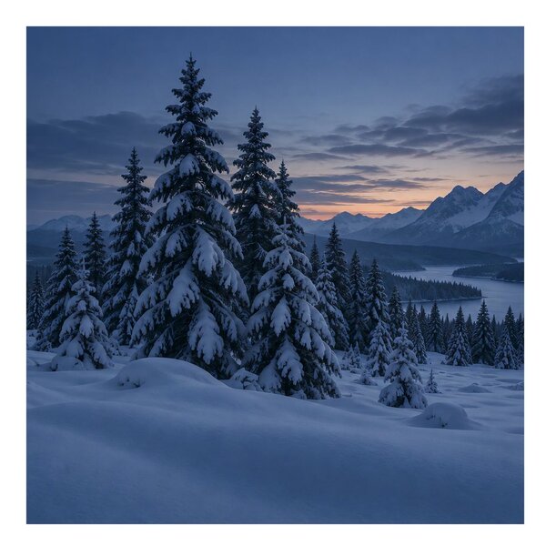 Quadro su tela – Silenzioso panorama innevato di montagna