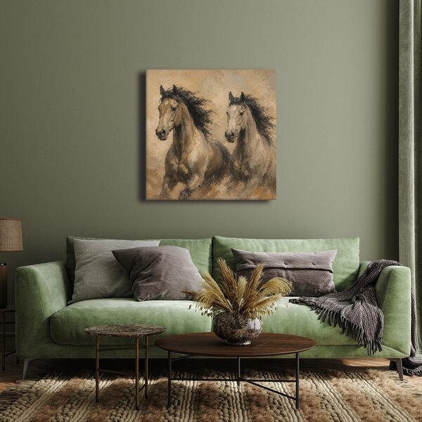 Quadro su tela – Eleganti cavalli in movimento