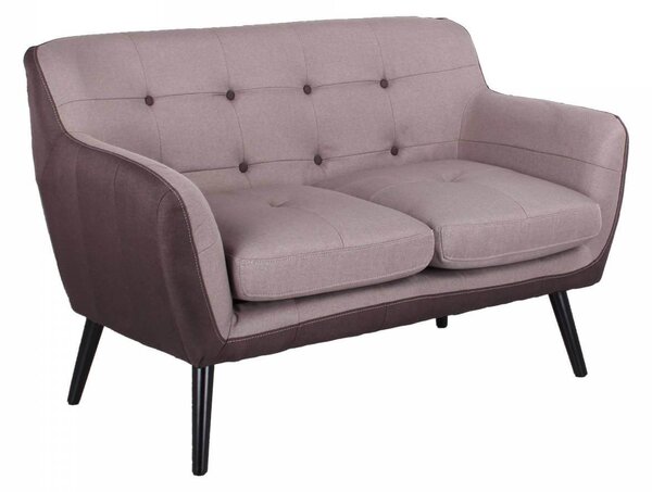 Divano 2 Posti 130x80x68 cm in Tessuto Tortora