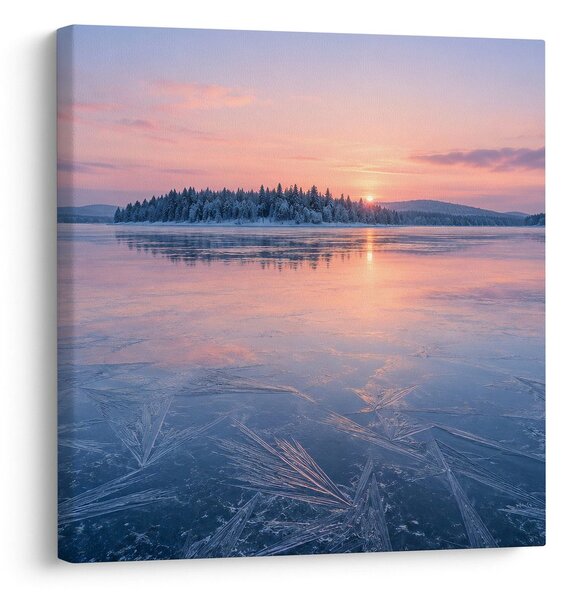 Quadro su tela – Mattino gelido sul lago ghiacciato